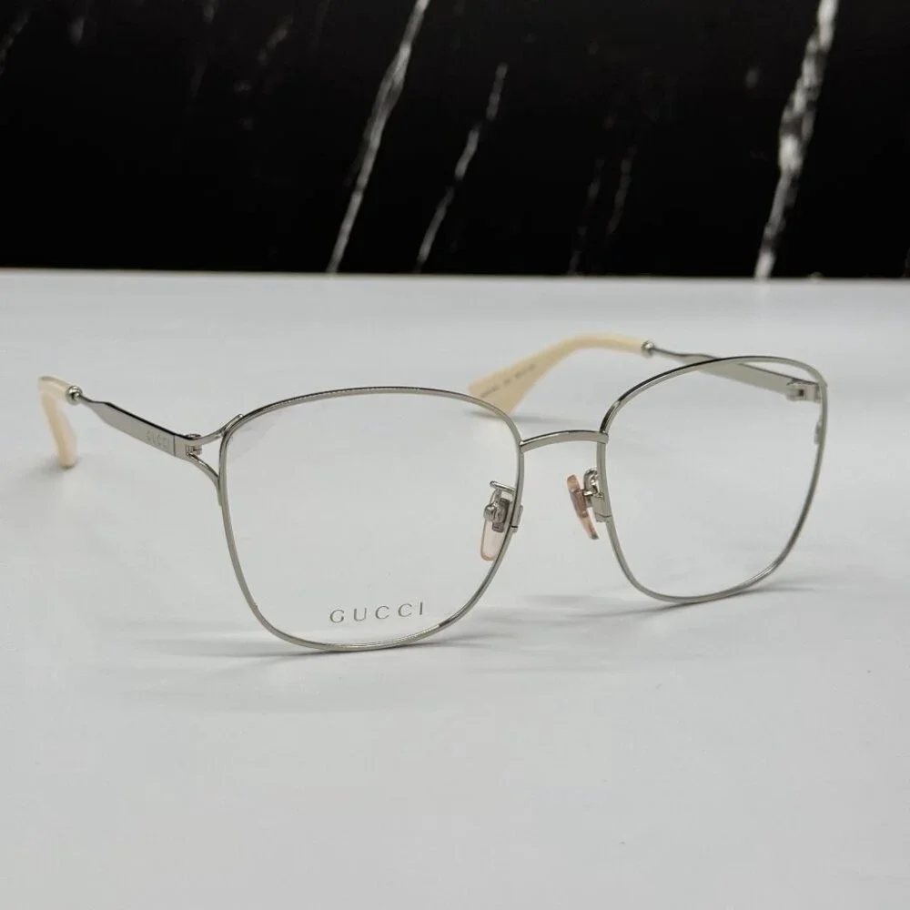 NEW GG0819OA 003 GUCCI SILVER WOMEN GUCCI EYEGLASSES